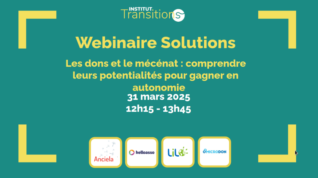 Webinaire solutions : dons et mécénat